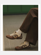 OLDORDER Turbo Lite Dachshund Sneakers in Brown - On Model