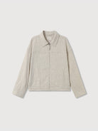 ROYA Oatmeal Textured Ramie Jacket in Oatmeal