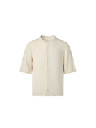 ROYA Lyocell Short Sleeve Cardigan in White