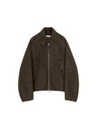 Simple Project Double Faced Wool Harrington Jacket in Olive