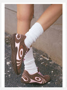 OLDORDER Hello Kitty Retro Turbo Lite Sneakers in Brown - On Model