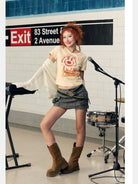 BeerBro Puff Print Puppy Baby Tee in Cream - Lifestyle