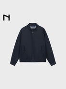 NANS Menswear Reversible Plaid Harrington Jacket in Navy Blue