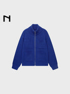 NANS Heavyweight Alpaca Blend Zip Cardigan in Blue