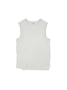 LOSTCTRL Asymmetric Distressed Layered Tank in White