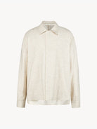 ROYA Linen Cotton Blend Zip Shirt in Apricot