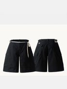 SWFI Distressed Wide Leg Cargo Shorts in Black