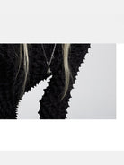 Blackhead Titanium Steel Ghost Necklace in Silver - On Model