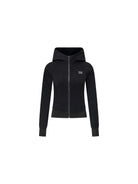 PUKI Panelled Zip Up Hoodie in Black