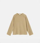 ACSENSE STUDIO Raw Edge Plush Long Sleeve in Beige