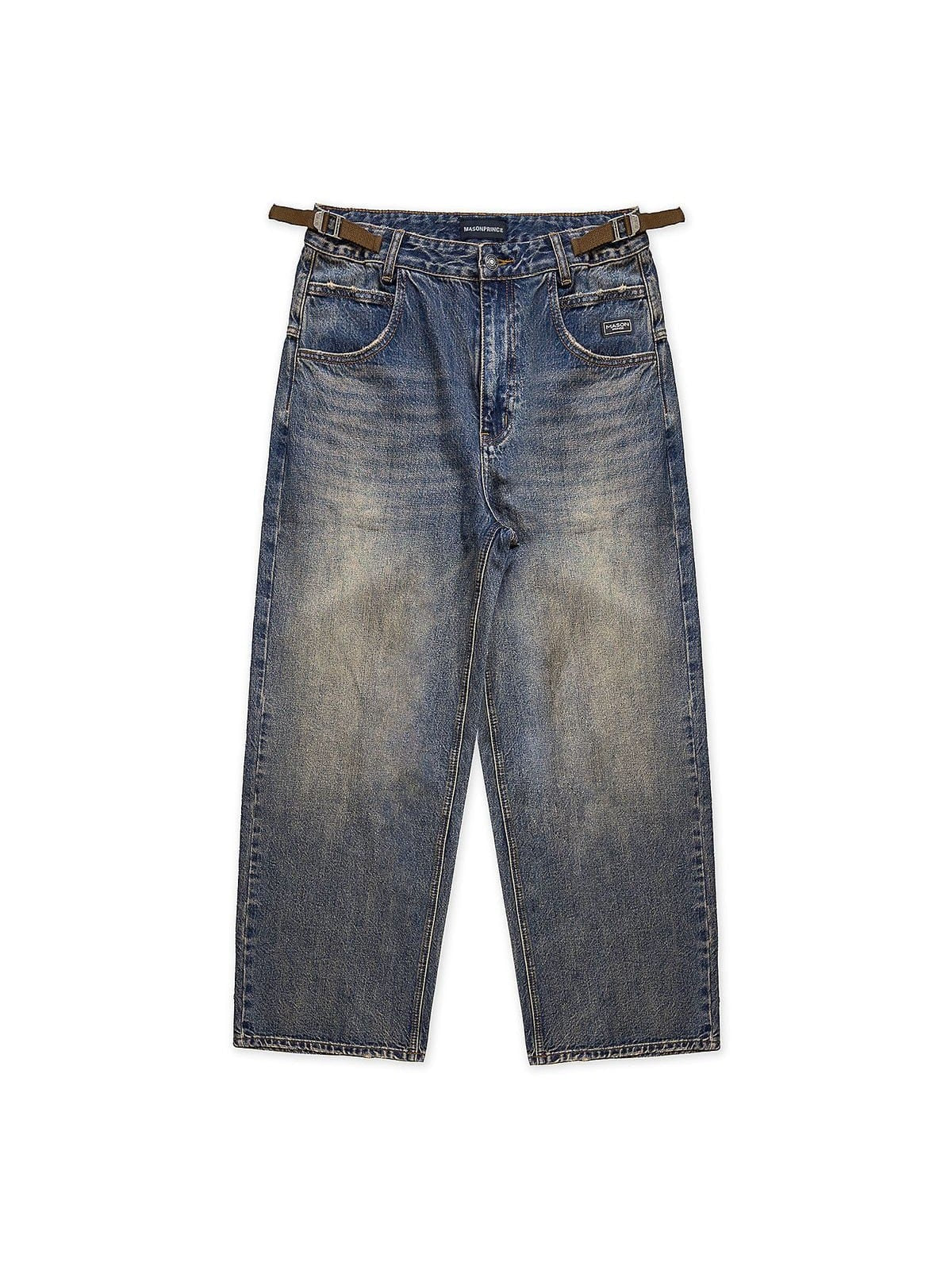 MasonPrince Y2K Distressed Baggy Jeans in Blue