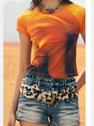 BeerBro Abstract Portrait Print Lyocell Tee in Yellow - On Model