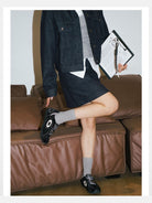 OLDORDER Hello Kitty Velvet GAT Sneakers in Black - On Model