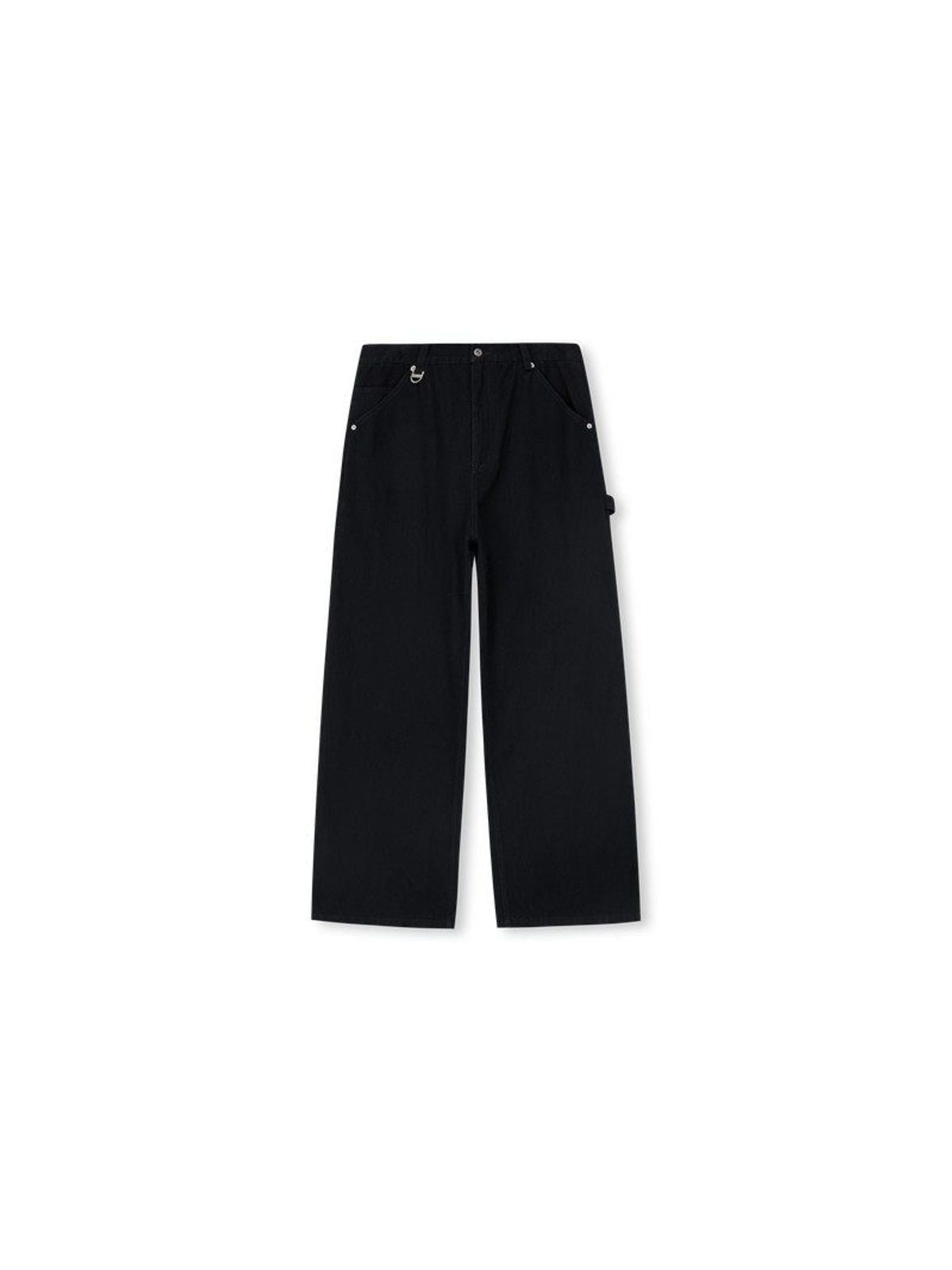 FPA Washed Wide Leg Logger Pants in Black