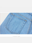 Alright Then Textured Wide Leg Jeans in Blue - Detail