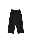 MasonPrince Inverted Pleat Curved Leg Trousers in Black