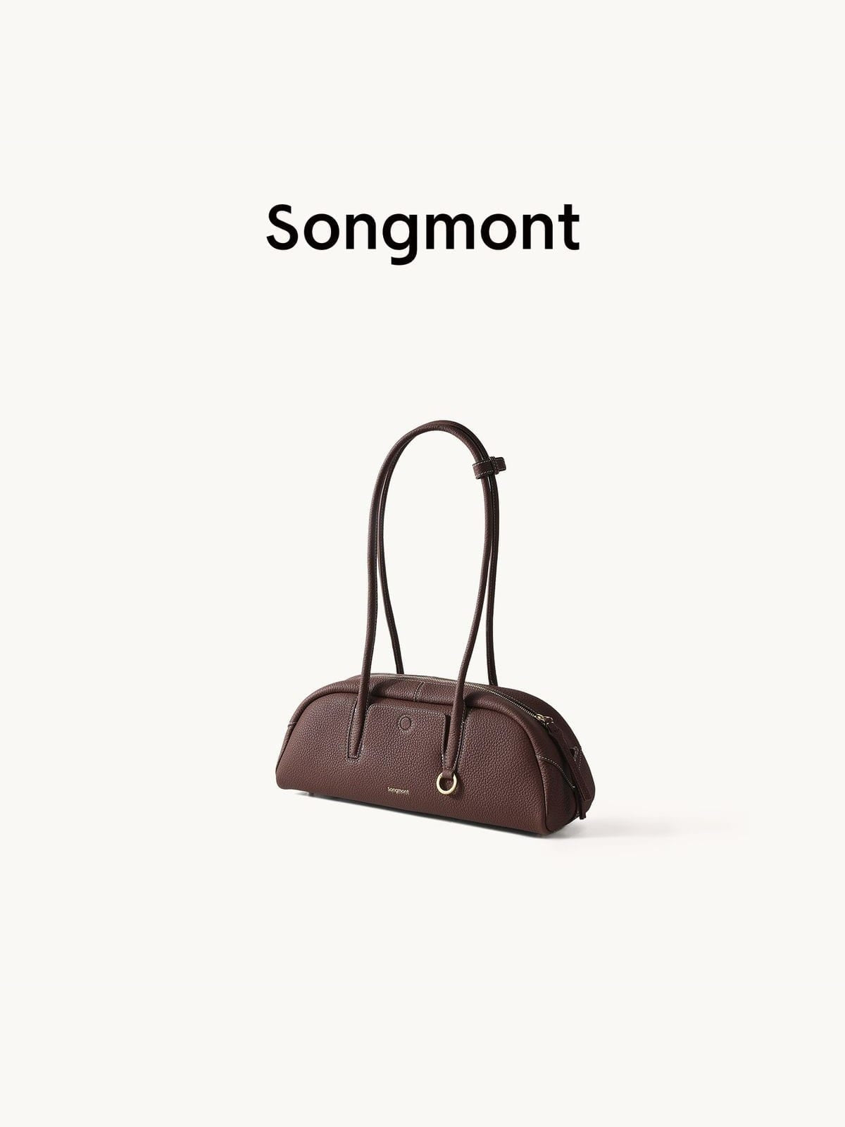 Songmont Leather Bowling Bag in Brown
