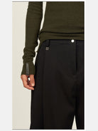 Fax Copy Express Harmony Cinch Hem Cotton Trousers in Black - On Model