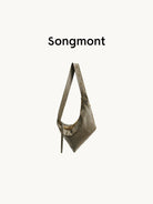 Songmont Broken Shell Leather Crossbody Hobo in Olive