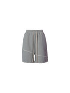 LOSTCTRL Raw Edge Panel Sweat Shorts in Gray