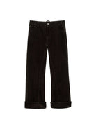 Simple Project Cuffed Corduroy Boot Cut Trousers in Brown