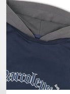 SOD Distressed Layered Effect Hoodie in Blue - Detail