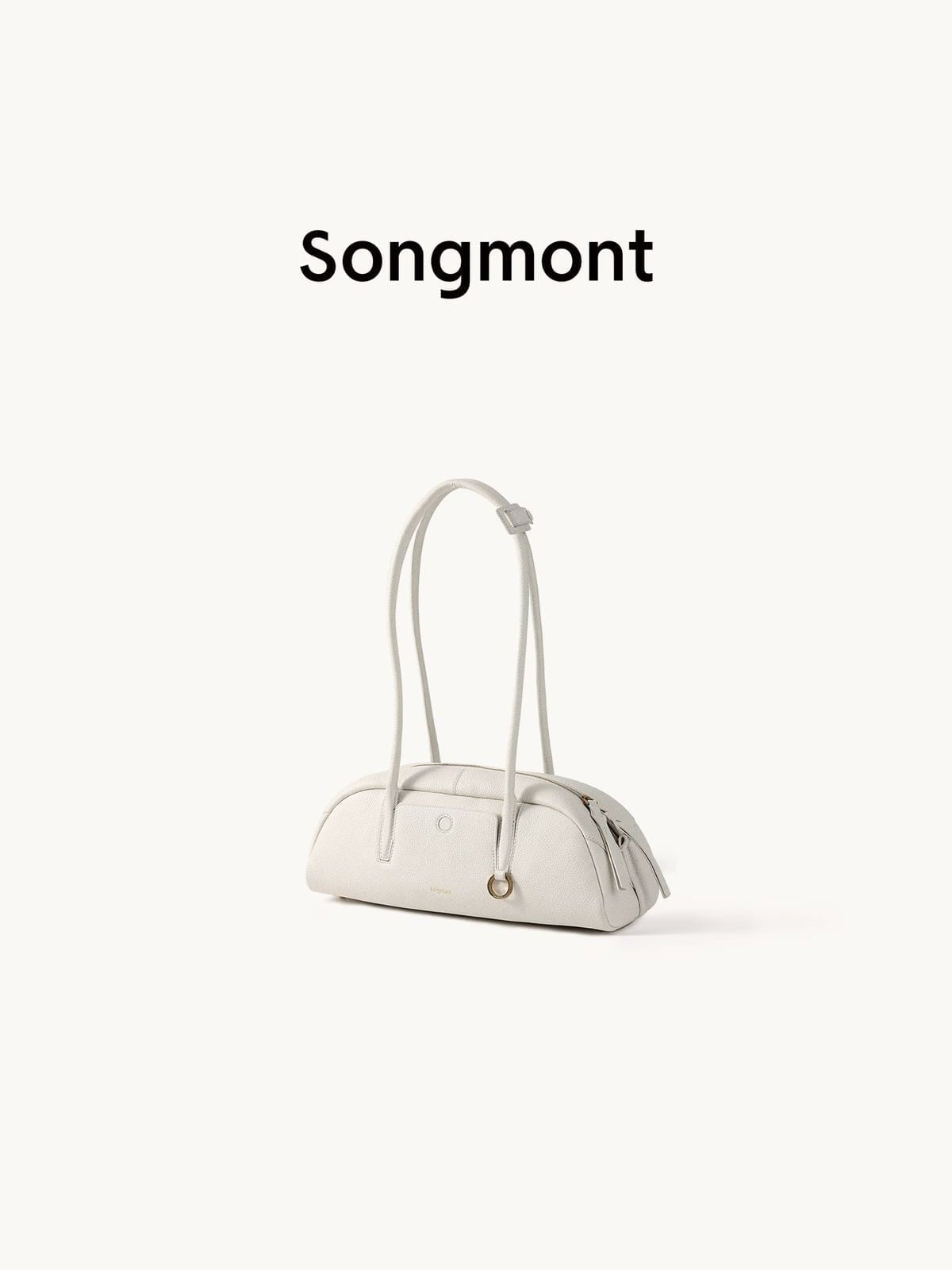 Songmont Leather Bowling Bag in White