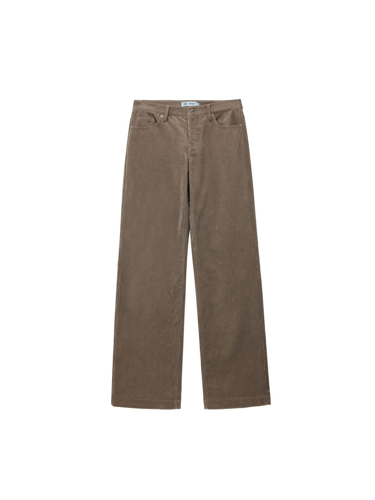PUKI Heavyweight Corduroy Straight Leg Pants in Beige