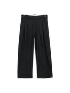 Simple Project Pleated Wool Blend Tapered Trousers in Dark Gray