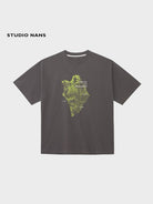 NANS 300g Cotton Graphic T Shirt in Gray