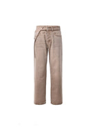 Roolrren Homme Washed Slub Cotton Straight Pants in Off-White