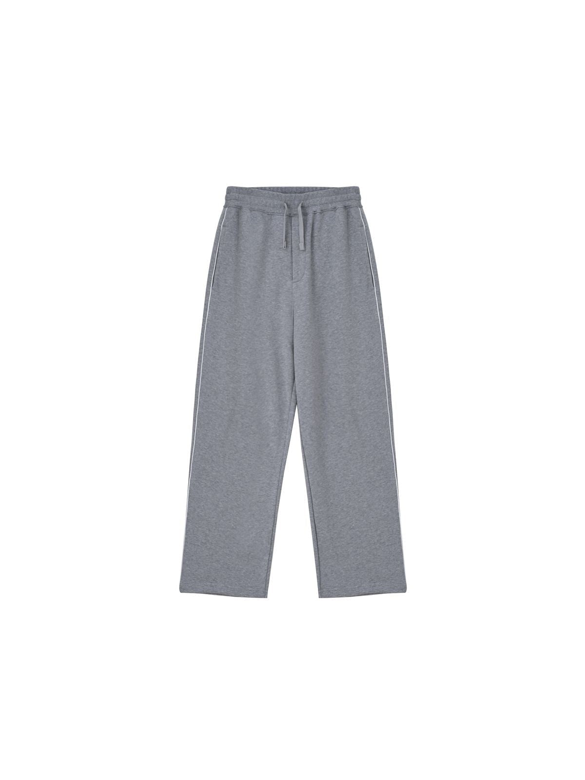 Roolrren Homme Brushed Cotton Piping Sweatpants in Gray