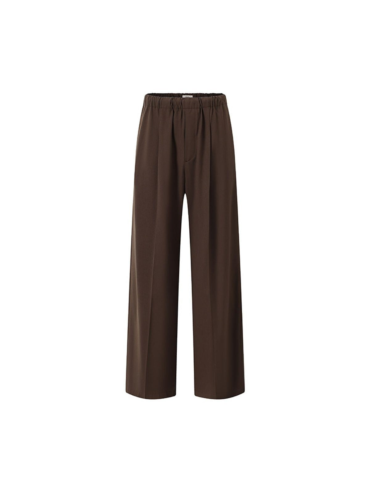 ROYA Wide Leg Wool Blend Trousers in Brown