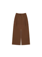 MasonPrince Pleated Wide Leg Suit Trousers in Brown