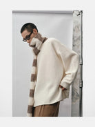 NANS Heavyweight Boucl Wool Sweater in White