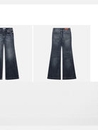 PUKI 12oz Vintage Wash Micro Flare Jeans in Navy