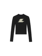 LostCtrl Cropped Logo Long Sleeve Tee in Black