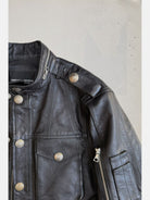 UNKNOWNWORLD Multi Pocket Horsehide Safari Jacket in Black - Detail