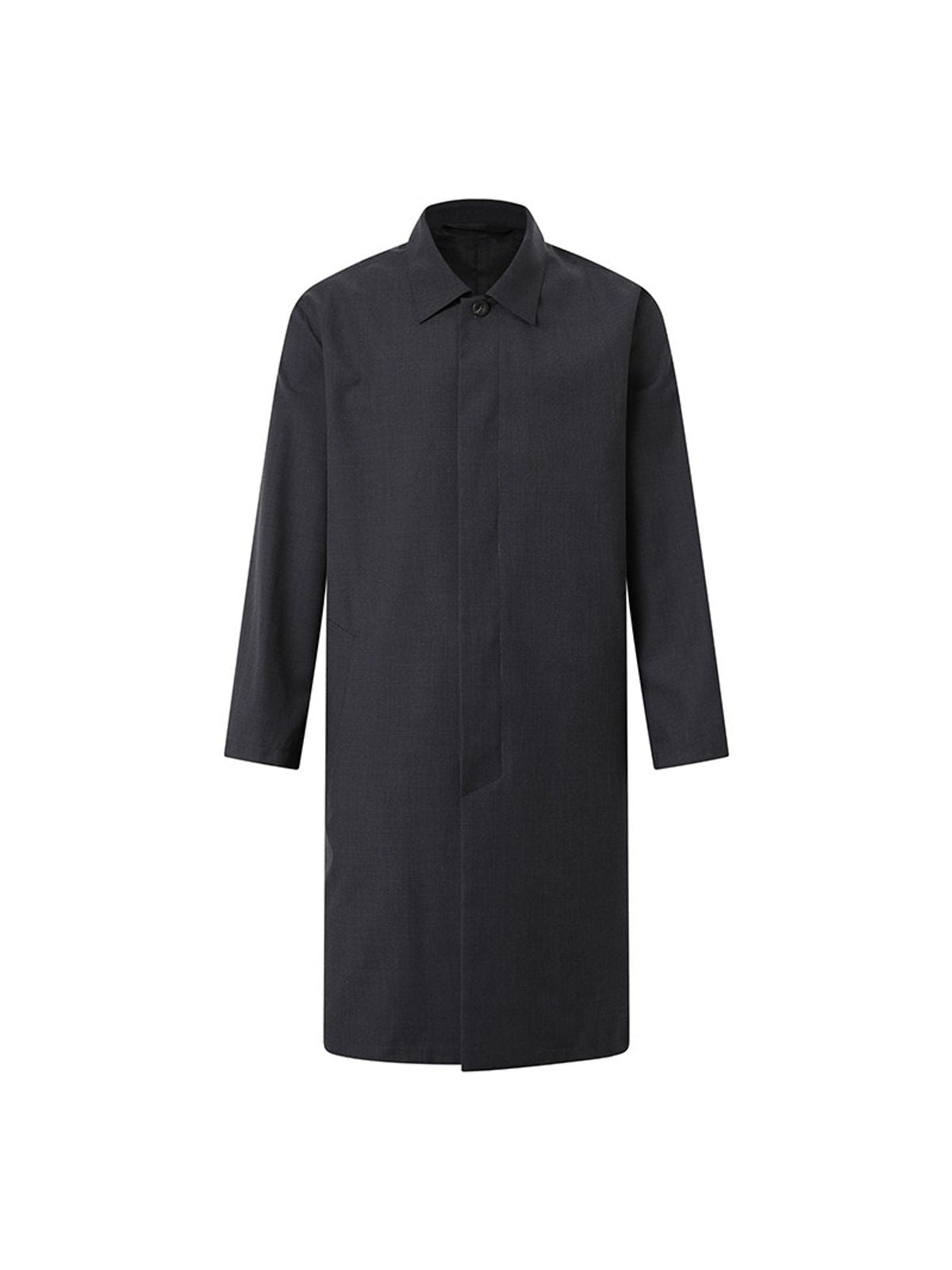 ROYA Merino Wool Blend Balmacaan Coat in Gray