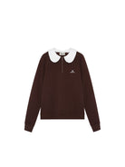 SHUSHUTONG Oversized Doll Collar Sweatshirt in Brown