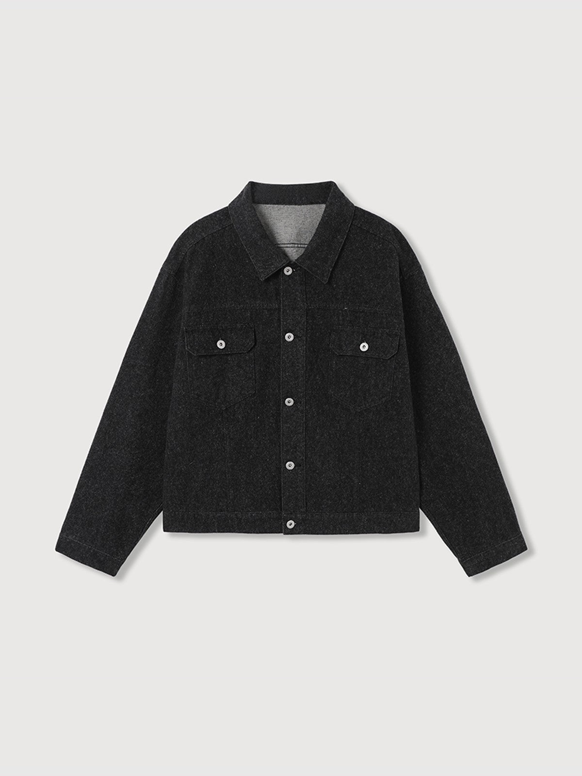 ROYA Sueded Cone Mills Denim Jacket in Black