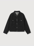 ROYA Sueded Cone Mills Denim Jacket in Black