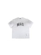 MasonPrince Distressed Washed Cotton Graphic T Shirt in White