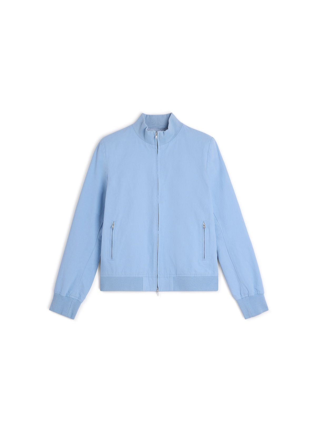 alright then Brushed Cotton Stand Collar Jacket in Sky Blue