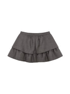 SHUSHUTONG Tiered Wavy Wool Mini Skirt in Gray