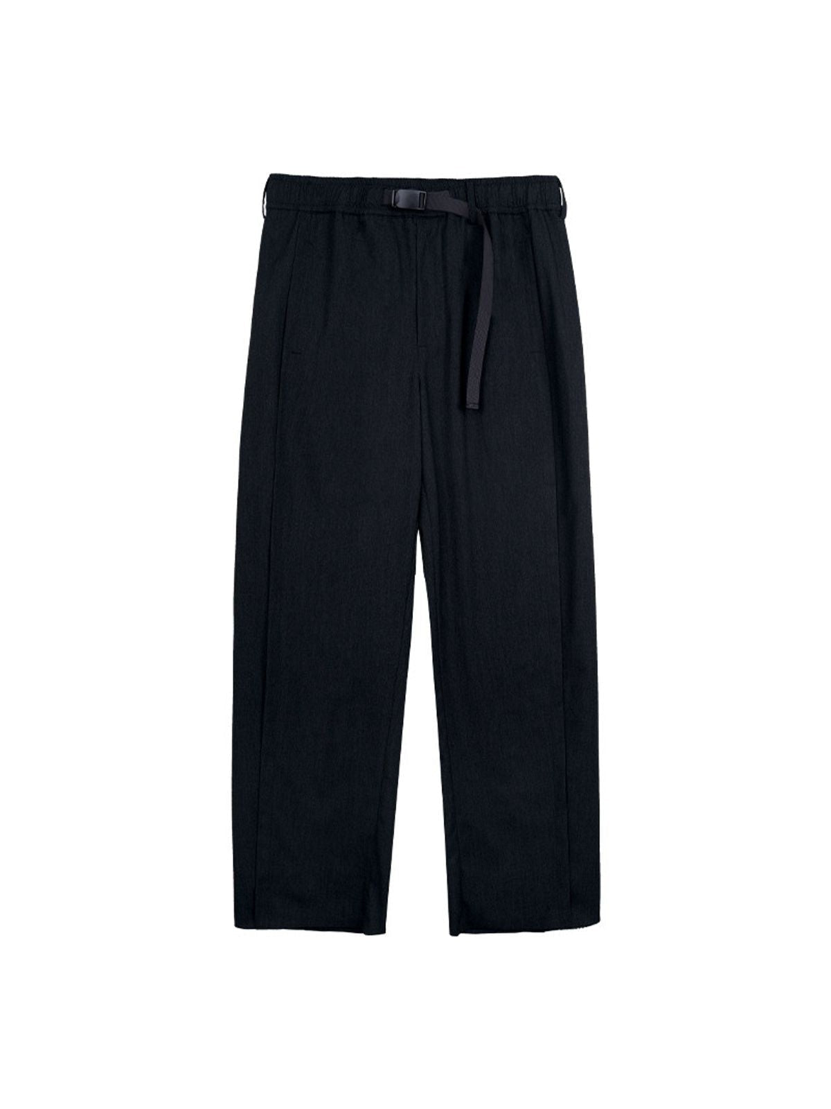 Simple Project Quick Release Belt Straight Leg Trousers in Black
