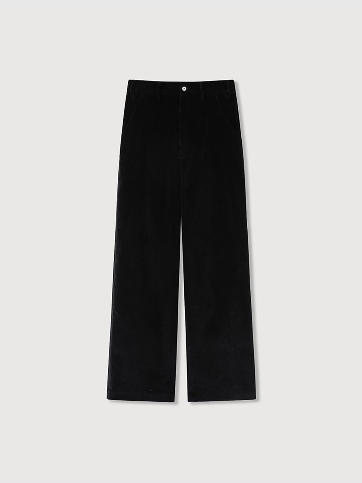 ROYA Supima Cotton Corduroy Trousers in Black