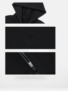 ARISEISM Oversized Cotton Blend Zip Up Hoodie in Black - Detail