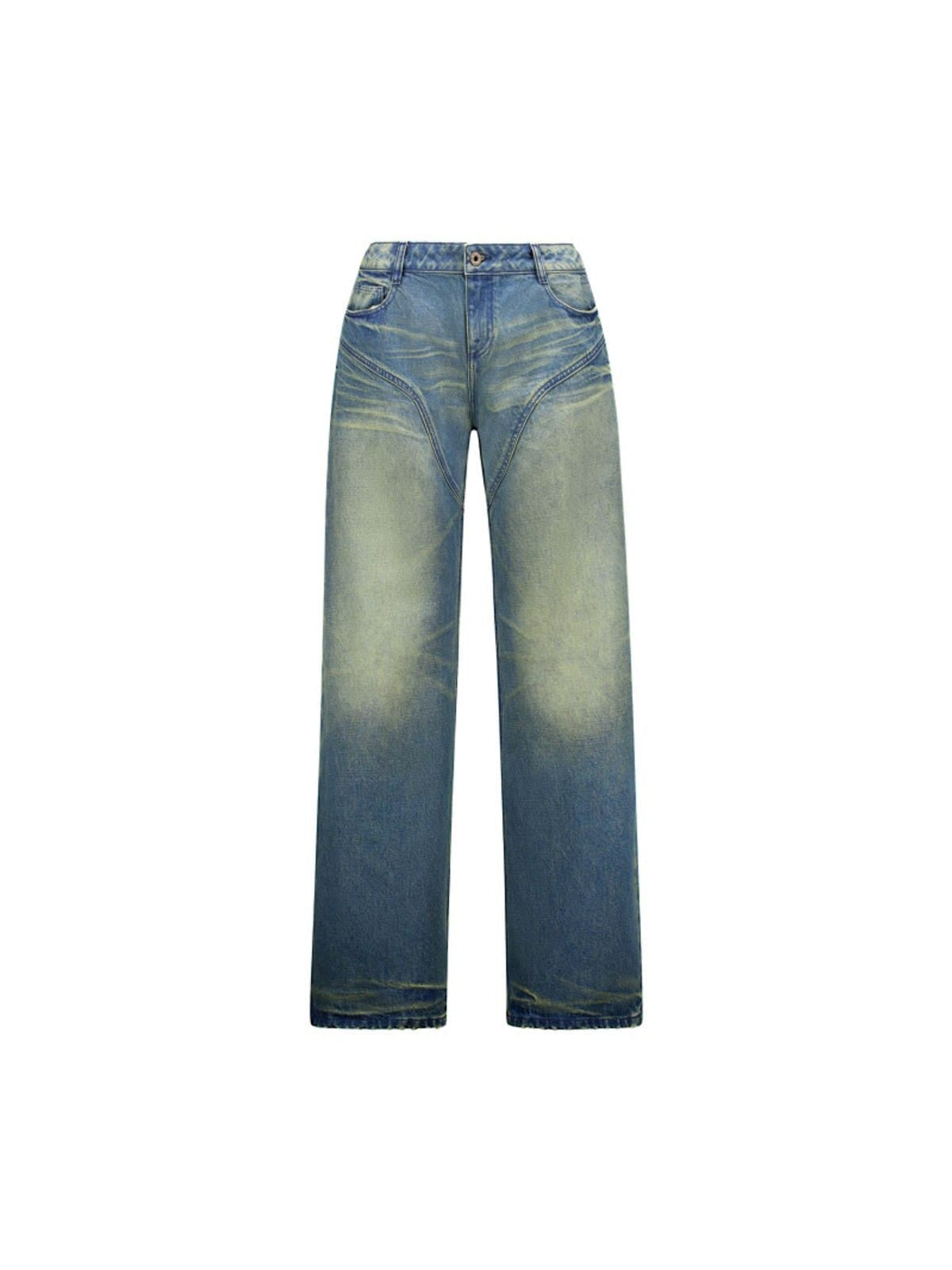 Fax copy express Curved Panel Dirty Wash Jeans in Denim