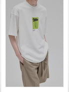 NANS Silent Growth Floral Print T Shirt in White - On Model